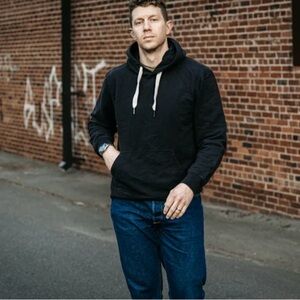 Buck Mason Blue Grey Hoodie Large